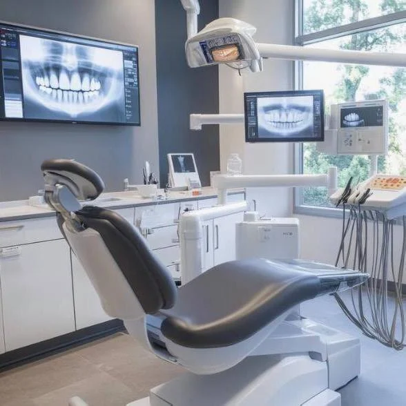 The pristine, welcoming, and high-tech interior of the Pure Cypress Dentist office, designed for optimal patient comfort